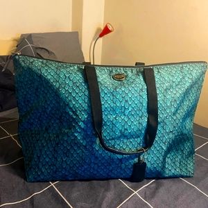 Coach Emerald Nylon Tote Bag Packable Weekender